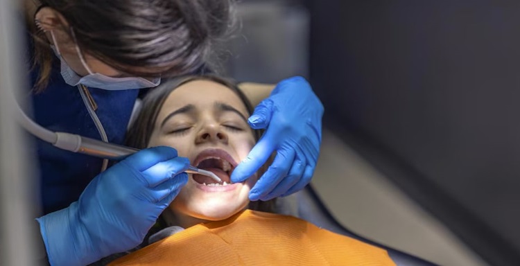a baby visiting dentist