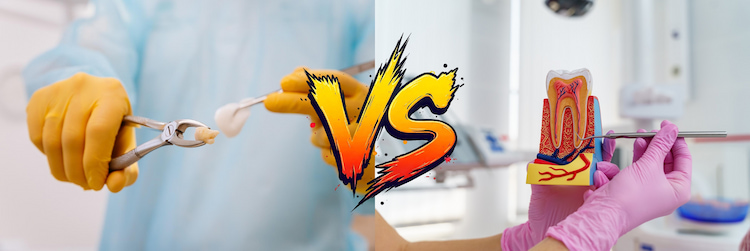 comparing tooth extraction vs root canal