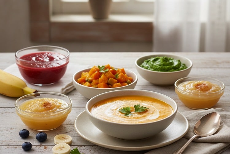 Cooked Vegetables and Pureed Fruits