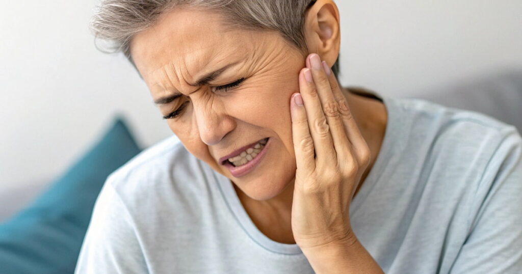 a photo showing a woman undergoes TMJ disorders